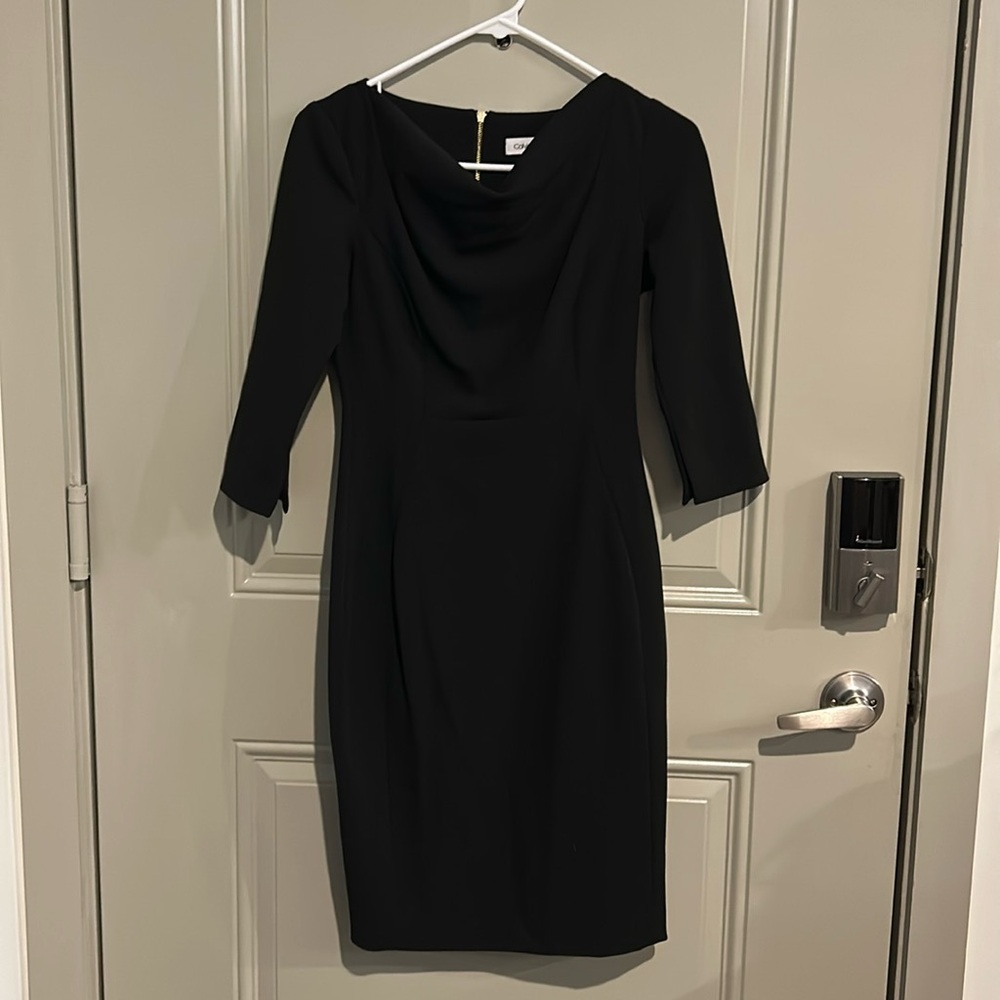 Black Calvin Klein sheath dress